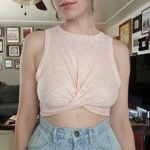 Forever 21 Light Pink Twist Crop Top Size XS